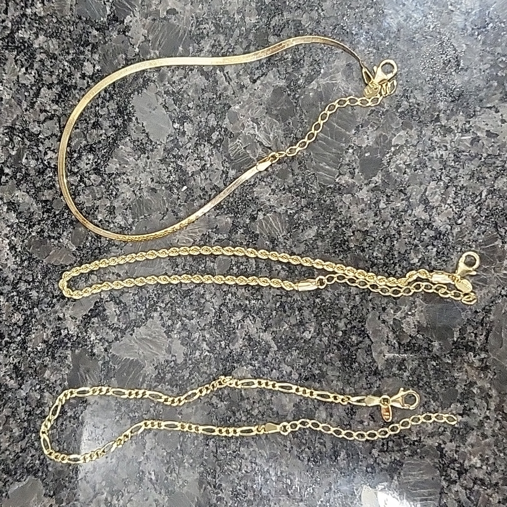 Three Italian Gold bracelet set.